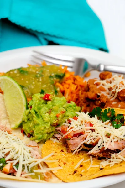 Carnitas Taco-Mahlzeit — Stockfoto
