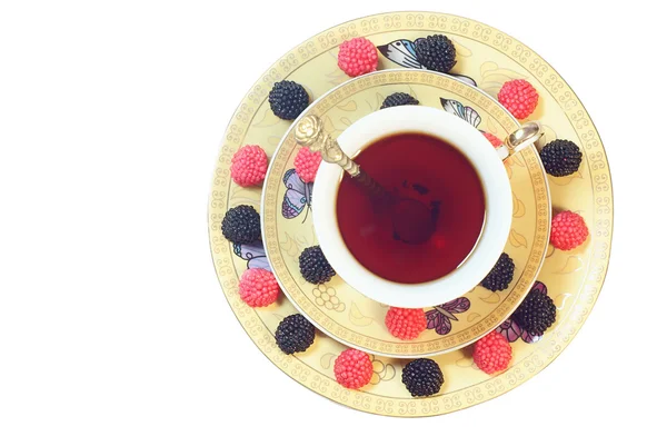 Τσάι με μαρμελάδα φρούτων — Φωτογραφία Αρχείου