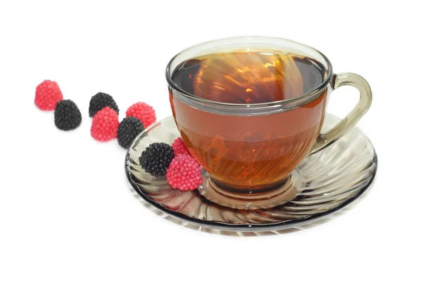 Чай с фруктовым мармеладом — стоковое фото