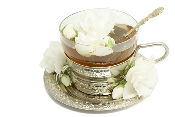 Green tea with jasmine — Stock Photo, Image