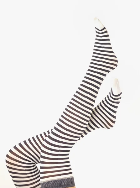 stock image Black and white stripped socks