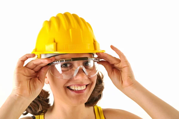 安全性の確保の帽子とメガネ — ストック写真