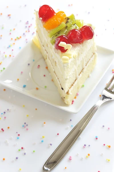 Pedaço de bolo delicioso — Fotografia de Stock