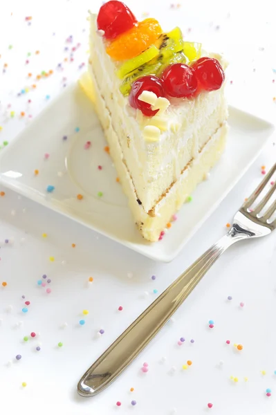Кусок вкусного торта — стоковое фото