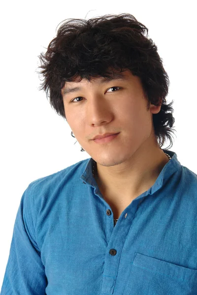 Aziatisch mens portret op een wit — Stockfoto