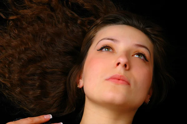 Portret seksowny uroda kobiety włosy — Zdjęcie stockowe