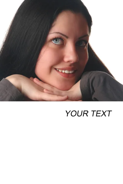 Young woman with empty screen — Stock Photo, Image