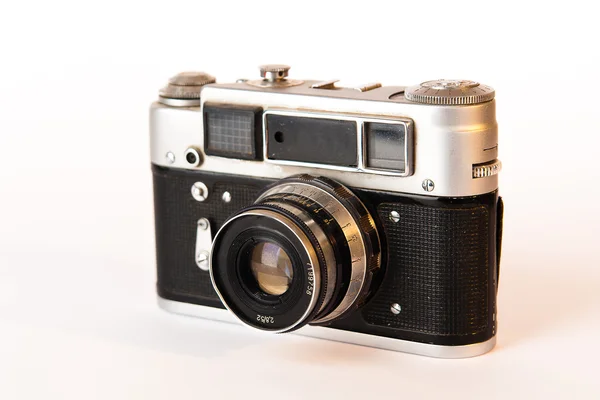Old photo camera isolated on a white — Stock Photo, Image