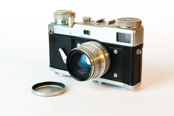 Beyaz izole eski fotoğraf makinesi — Stok fotoğraf