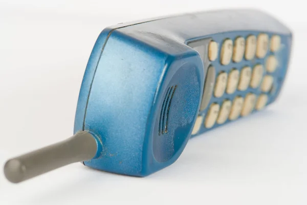 Голубой телефон крупным планом — стоковое фото