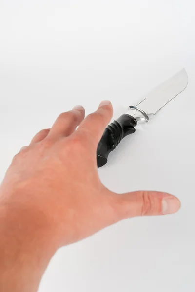 Hand und Messer — Stockfoto