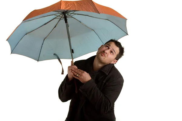 Chłopiec z parasolem — Zdjęcie stockowe