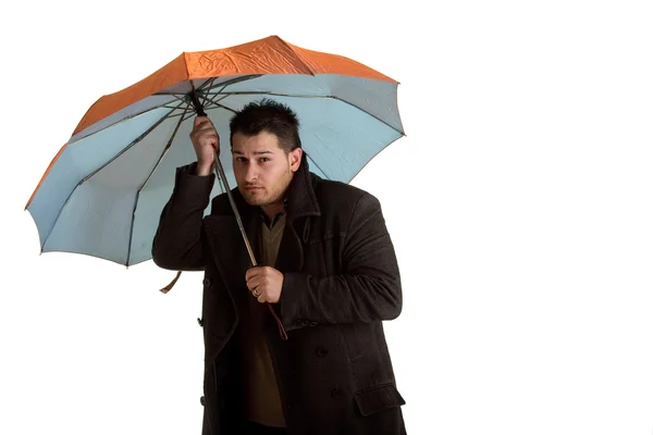 Pojke med paraply — Stockfoto