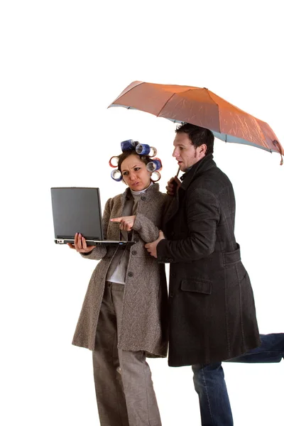 Couplet avec parapluie — Photo