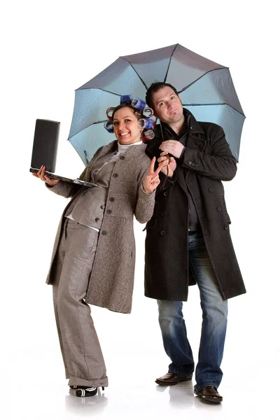 Şemsiye ile coupple — Stok fotoğraf