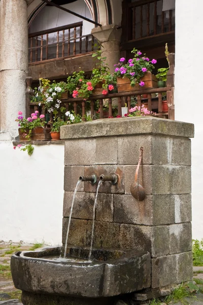 里拉修道院的水喷泉 — 图库照片