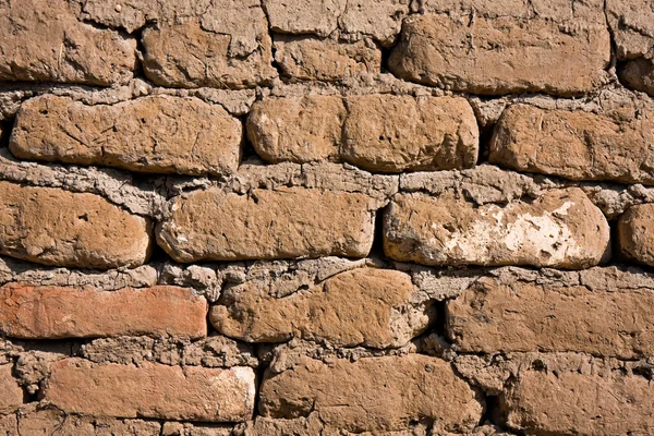 Parede de tijolo de lama — Fotografia de Stock