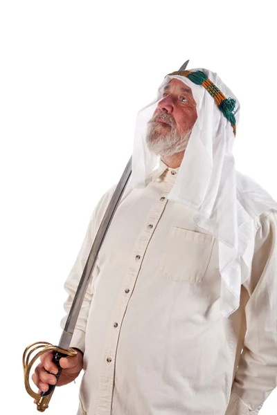 Homem árabe com uma espada — Fotografia de Stock