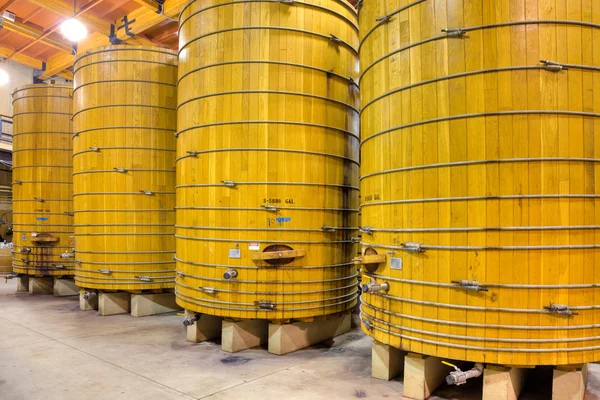 Wooden Wine Barrels — Stok fotoğraf