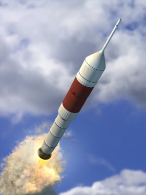 Flying rocket clipart