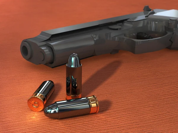 Some bullets and an handgun. — Stock Photo, Image