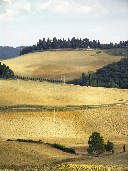 Piękny krajobraz wiejski w Toskanii, Włochy — Zdjęcie stockowe