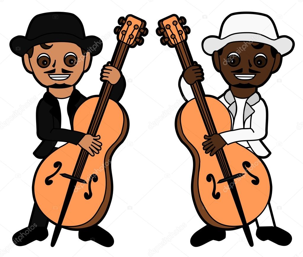 Double bass players — Stock Vector © maxiharmony 2720267