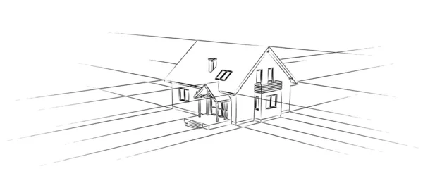 Skizze eines Hauses — Stockvektor