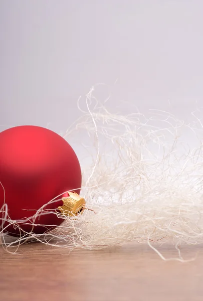 Christmas decoration with red bauble — Stock Photo, Image