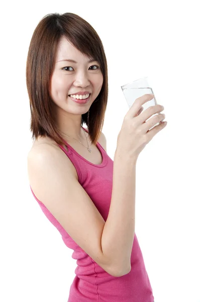 Asian girl drinking — Stock Photo, Image