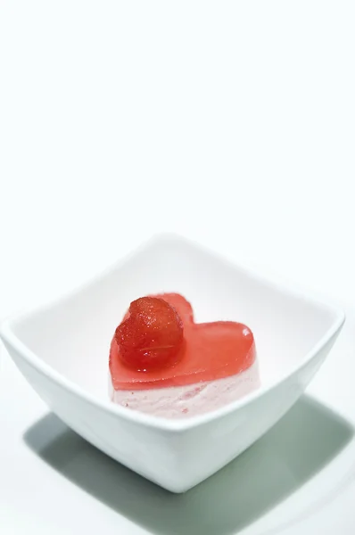 stock image Love shape pudding