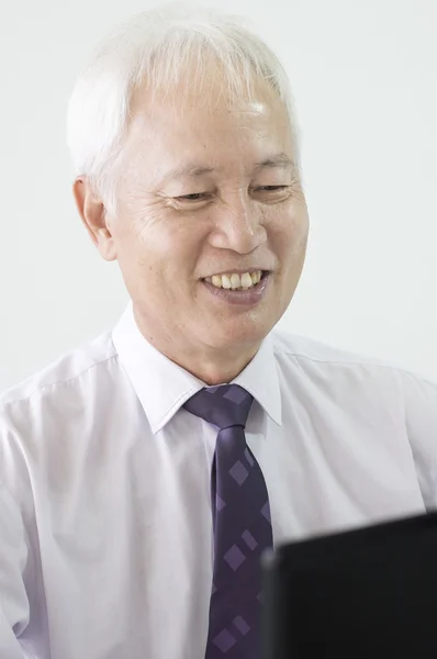 Old asian business man — Stock Photo, Image