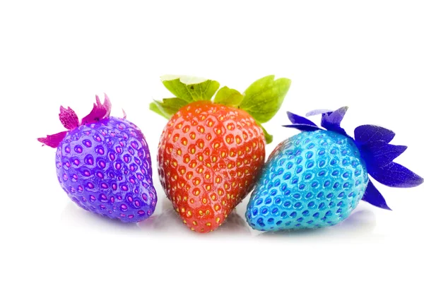 Multi colored strawberries — Stock Photo, Image