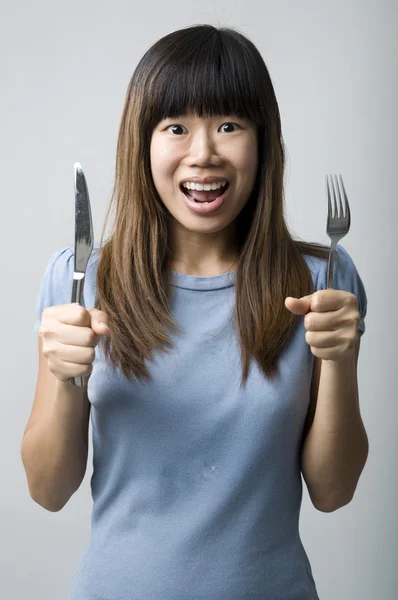 Asian women on diet — Stock Photo, Image