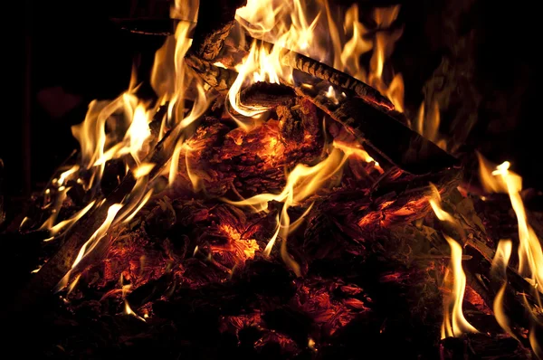 stock image Red coals of a campfire night