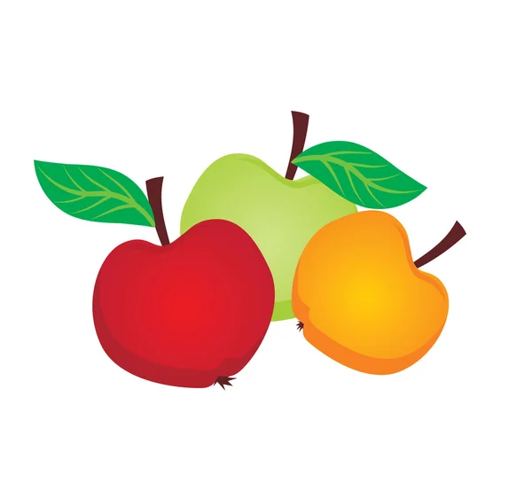 Jabłka czerwony, żółty, zielony — Zdjęcie stockowe