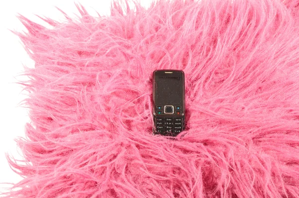 Telefon på kudde — Stockfoto