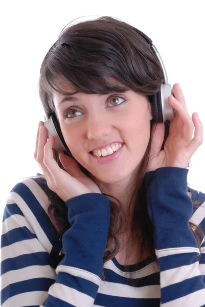 Stock image Pretty brunette with headphones