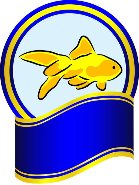 金魚のラベル — ストックベクタ