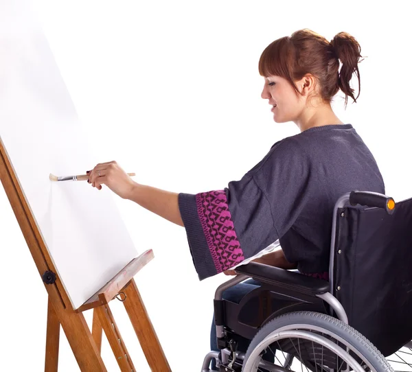 Dziewczyna na wózku inwalidzkim — Zdjęcie stockowe