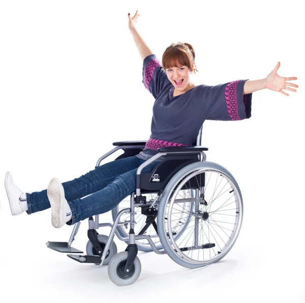 Ragazza sulla sedia a rotelle — Foto Stock