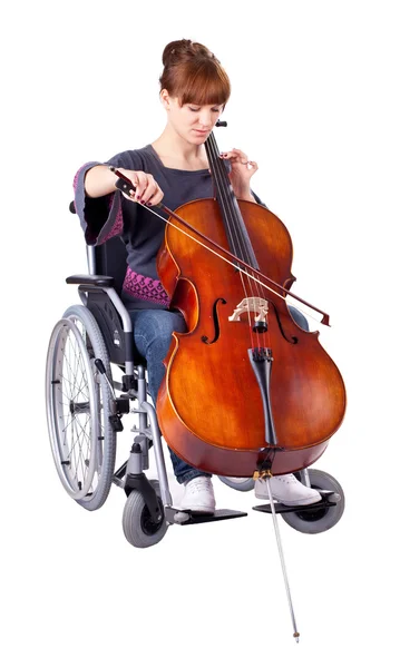 Menina na cadeira de rodas — Fotografia de Stock