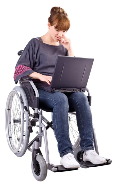 Tekerlekli sandalye üzerinde kız — Stok fotoğraf