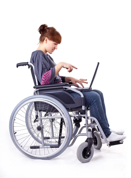 Girl on wheelchair — Stock Photo, Image