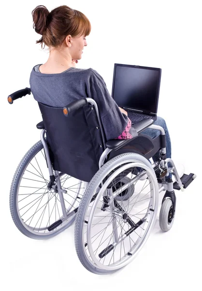 Chica en silla de ruedas — Foto de Stock