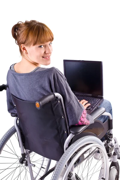 Girl on wheelchair — Stock Photo, Image