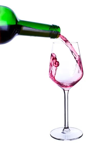 Bicchiere di bottiglia e vino — Foto Stock