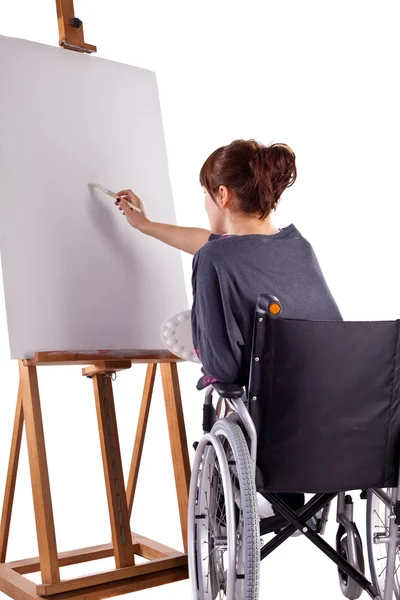 Tekerlekli sandalye üzerinde kız — Stok fotoğraf