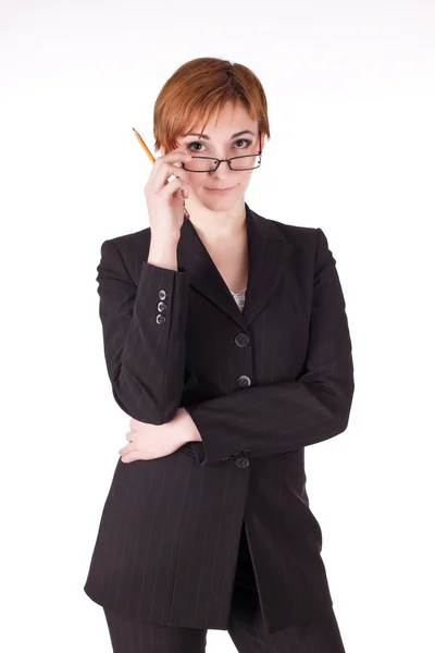 Mulher de negócios em óculos — Fotografia de Stock