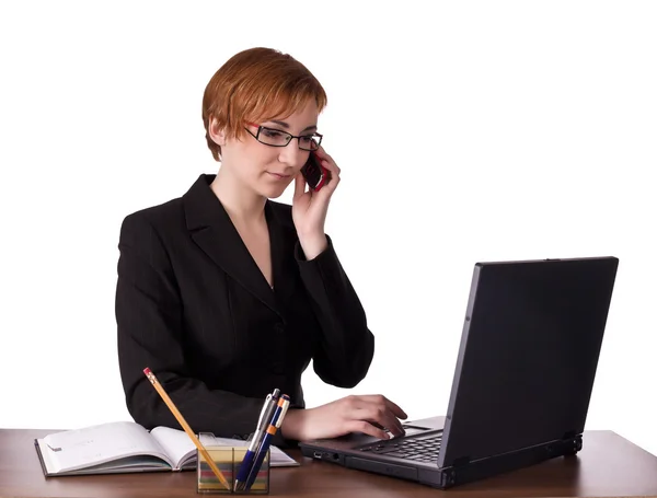 Businesswoman calling Stock Picture